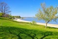 Senftenberg Lake beach Grosskoschen Lusatian Lake District Royalty Free Stock Photo