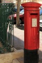 Senglea, Malta, July 2016. The legacy of English sovereignty, red metal postal box.