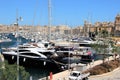 Senglea, Malta, July 2016. Parking with a huge number of yachts in the bay of a medieval city.