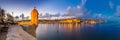 Senglea, Malta - Panoramic skyline view at the watch tower at Fort Saint Michael, Gardjola Gardens Royalty Free Stock Photo