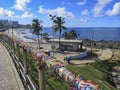 Senhor do Bonfim colorful ribbons tied in a grid at Barra Lighthouse Salvador Bahia