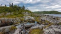 Senic landscape of the Lake Superior coastline in the Pukaskwa Nationalpark. Royalty Free Stock Photo