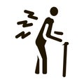 senile arthritis of back icon Vector Glyph Illustration