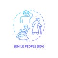 Senile people concept icon