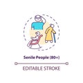 Senile people concept icon