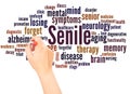 Senile word cloud hand writing concept Royalty Free Stock Photo