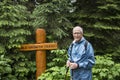 Senior active man hiking Royalty Free Stock Photo