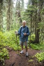Senior active man hiking Royalty Free Stock Photo