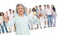 Senior Adult Feel Glad Standing Out Crowd Concept Royalty Free Stock Photo