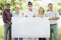 Senior Adult Friendship Togetherness Banner Placard Copy Space C