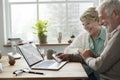 Senior Adult Tablet Insurance Plan Concept