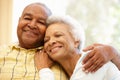 Senior African American couple at home