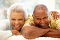 Senior African American couple at home Royalty Free Stock Photo