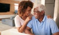 Senior African American Couple Using Laptop To Check Finances At Home Royalty Free Stock Photo