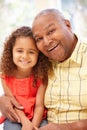 Senior African American man and granddaughter Royalty Free Stock Photo