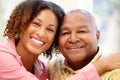 Senior African American man and granddaughter Royalty Free Stock Photo