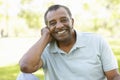 Senior African American Man In Park Royalty Free Stock Photo