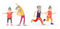 Senior age couple together running and doing exercises Royalty Free Stock Photo