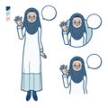 A senior arabic woman with greeting images