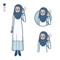 A senior arabic woman with Listening images