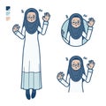 A senior arabic woman with panic images