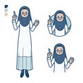 A senior arabic woman with speaking images