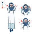 A senior arabic woman with Suffer from pollen allergy images Royalty Free Stock Photo