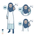 A senior arabic woman with Thumbs up images