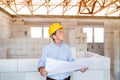 Senior architect or civil engineer at the construction site. Royalty Free Stock Photo