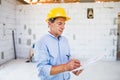Senior architect or civil engineer at the construction site. Royalty Free Stock Photo