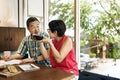 Senior Asian couple dating Royalty Free Stock Photo