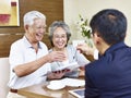 Senior asian couples ready to sign contract Royalty Free Stock Photo