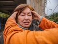 Senior asian women get head massage Royalty Free Stock Photo