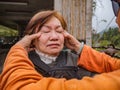 Senior asian women get head massage Royalty Free Stock Photo