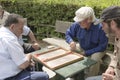 Senior backgammon players Royalty Free Stock Photo