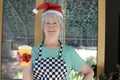 Senior barista working during Christmas Royalty Free Stock Photo