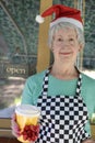 Senior barista working during Christmas Royalty Free Stock Photo