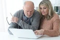 Portrait of senior couple portrait with laptop