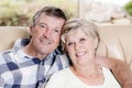 Senior beautiful middle age couple around 70 years old smiling h