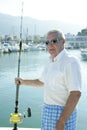 Senior boat fisherman white hair Royalty Free Stock Photo