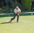 Senior bowls on the bowling green