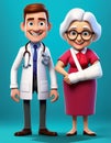 Senior with broken arm and dokter ca Royalty Free Stock Photo