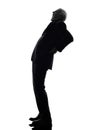 Senior business man backache pain silhouette Royalty Free Stock Photo