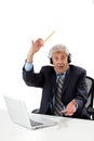 Senior business man getting ideas Royalty Free Stock Photo