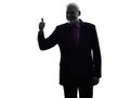 Senior business man Thumb Up silhouette Royalty Free Stock Photo