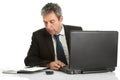 Senior business man working on laptop Royalty Free Stock Photo