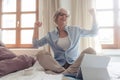 Senior business woman being excited about a success Royalty Free Stock Photo