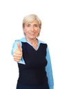 Senior business woman giving thumbs Royalty Free Stock Photo