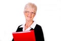 Senior Business Woman Holding Red File Folder Royalty Free Stock Photo