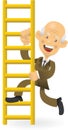 Senior Businessman Climbing The Corporate Ladder Royalty Free Stock Photo